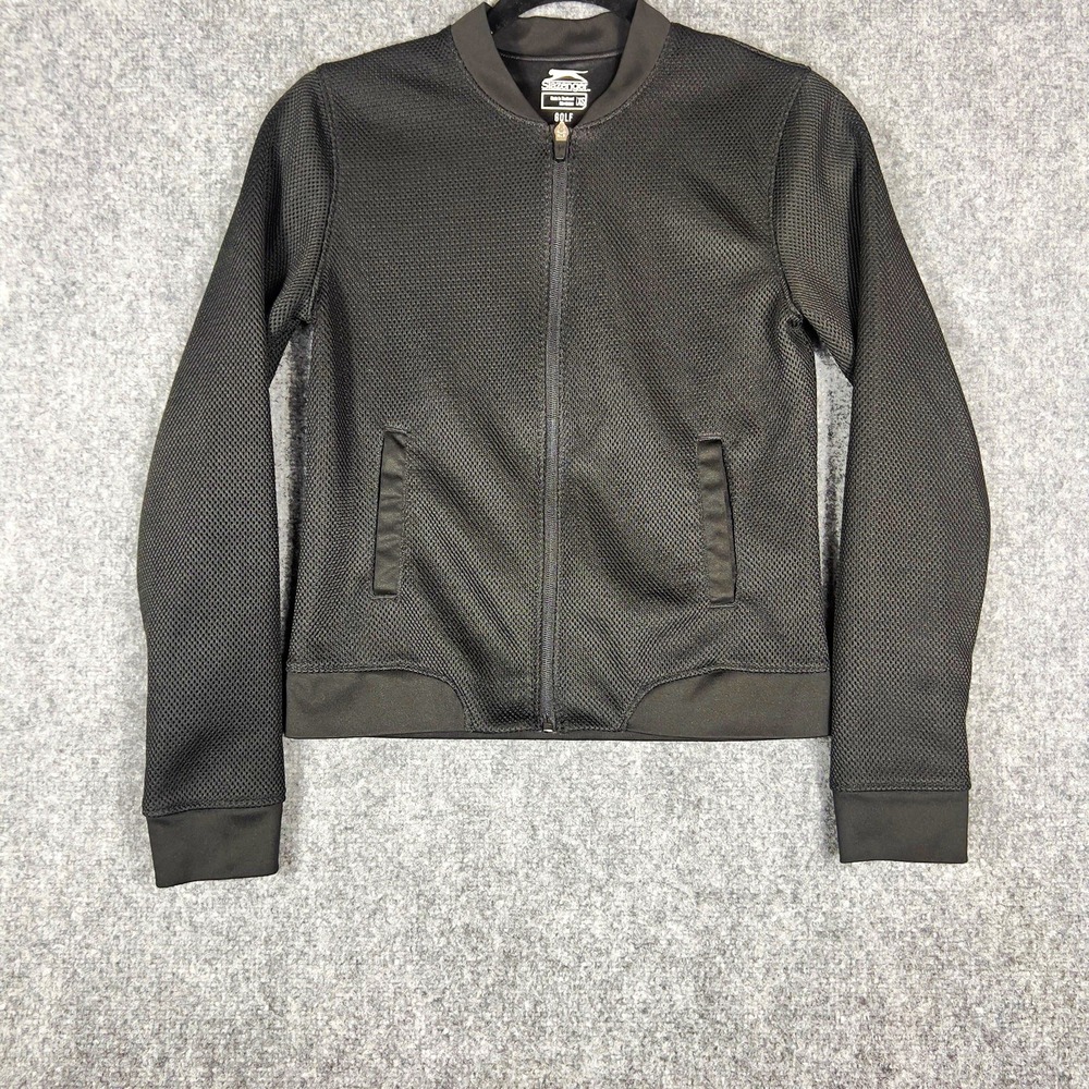 Slazenger Golf Women's XS Black Full Zip Mesh Jacket Lightweight Athletic